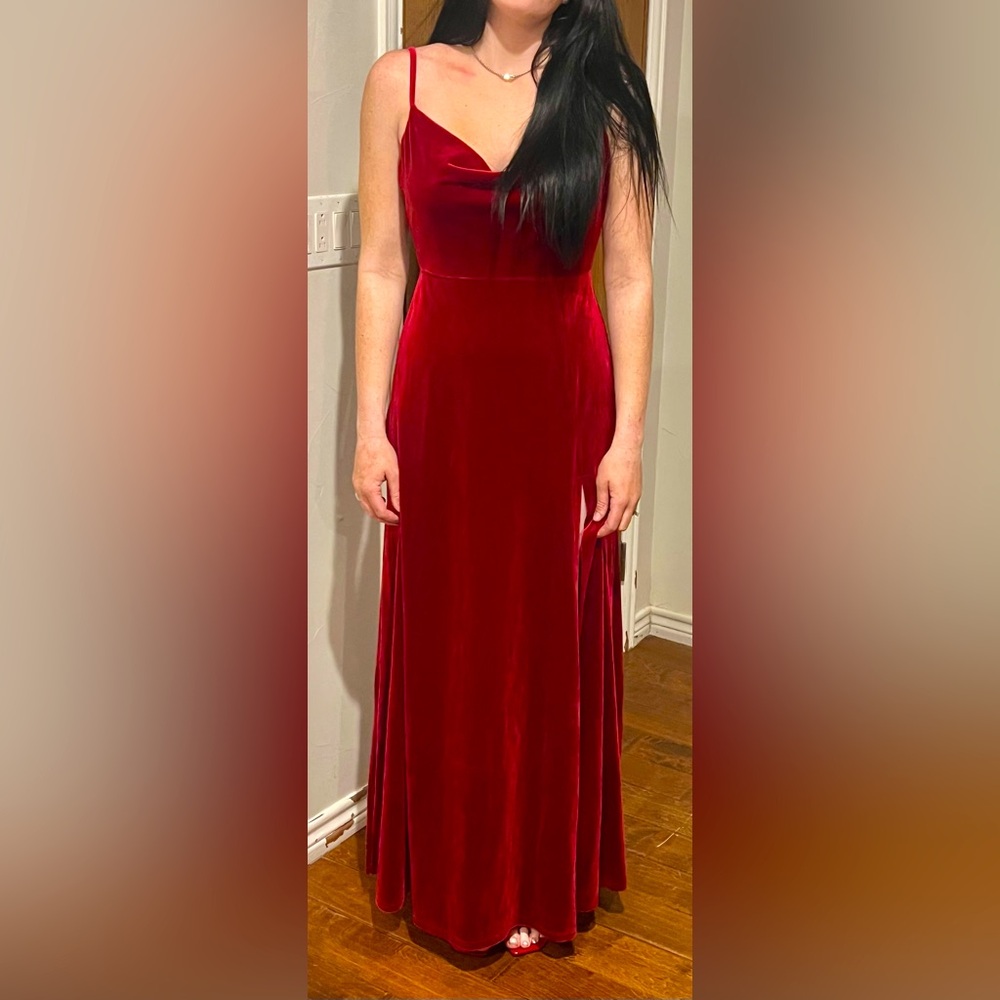 NWT- Lulus Beautiful Red Velvet Dress
